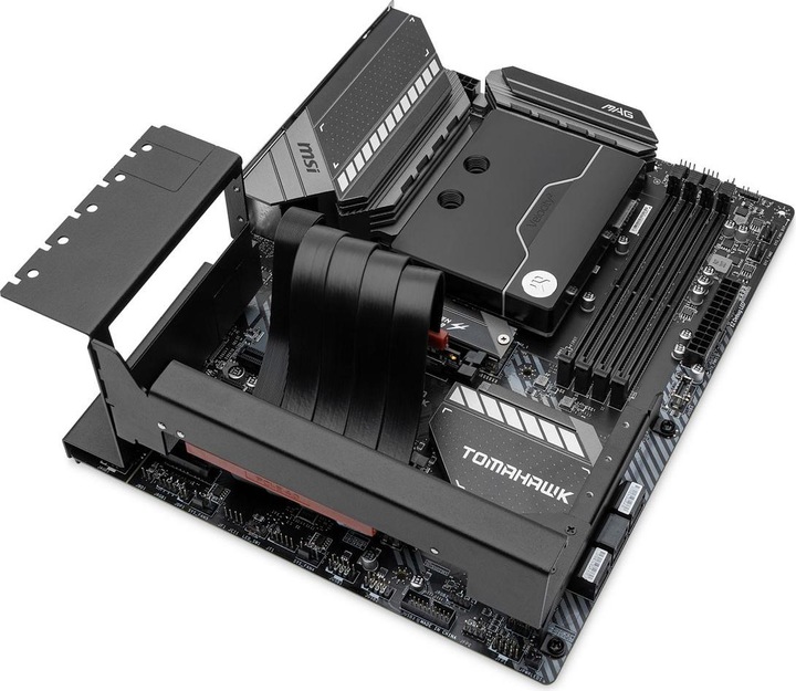 Actual product image EKWB EK-Loop Vertical Graphics Card Holder EVO, PCIe Riser Cable 4th Gen
