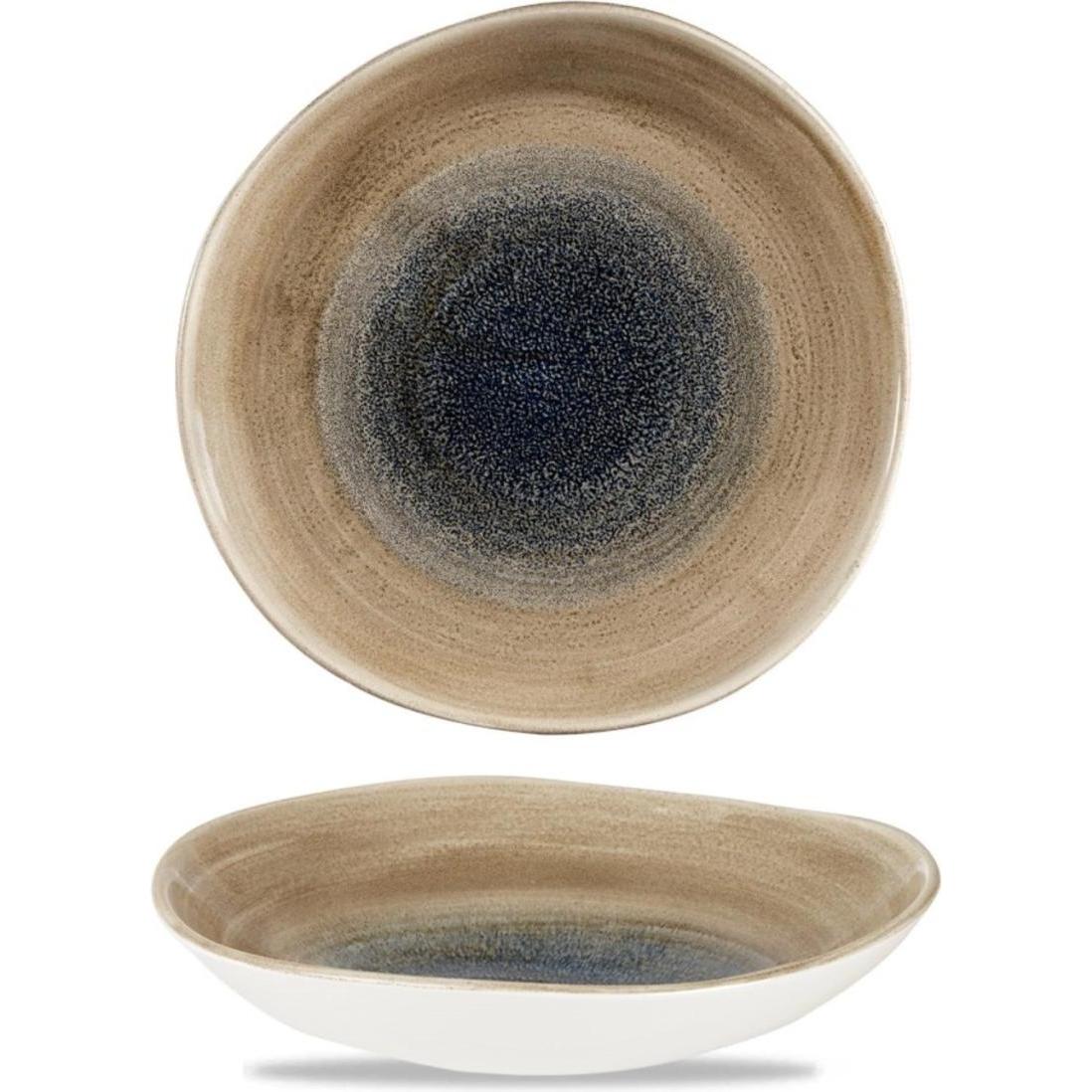 Churchill Stonecast Aqueous Bayou Organic Coupe Teller tief 25.3cm, Teller, Braun