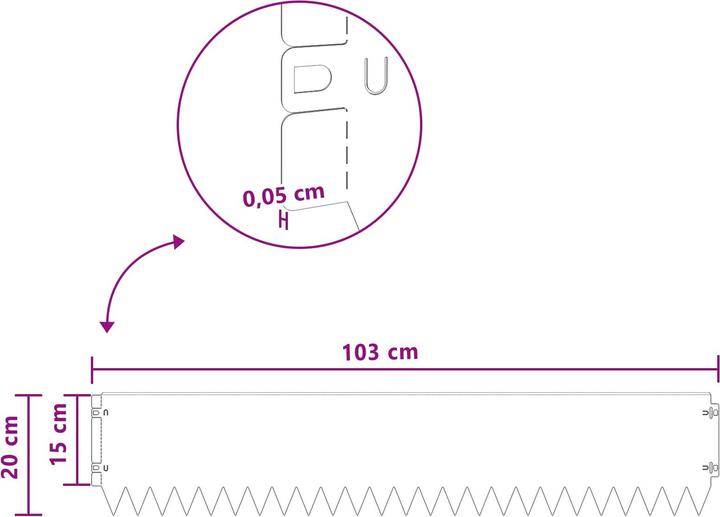 Produktbild vidaXL Raseneinfassung (103 cm)