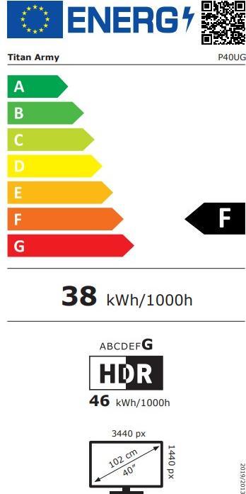 Label énergétique Titan Army monitor P40UG (27")