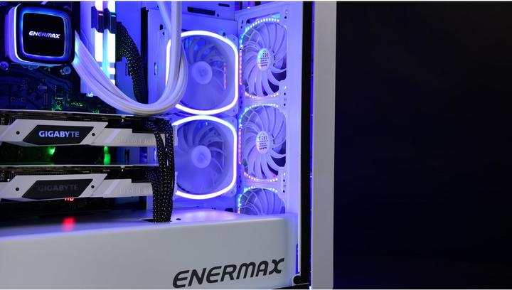 Actual product image Enermax PC Fan SquA RGB White 3-Pack with RGB Control Box (120 mm, 3 x)