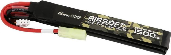 Produktbild Gens Ace 25C 1500mAh 2S1P 7.4V Nunchuck 2X Airsoft Gun Lipo Battery with mini Tamiya Plug (7.40 V, 1500 mAh)