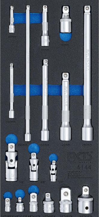 Actual product image BGS Tool Tray 1/3: Extension Bar, Adaptor and Universal Joint Set 17 pcs.