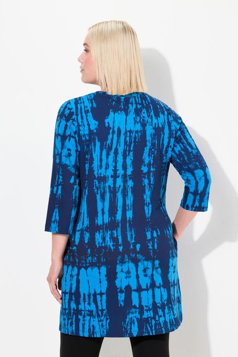 Produktbild Ulla Popken Longshirt, Batikdruck, A-Linie, V-Ausschnitt, 3/4-Arm (68)