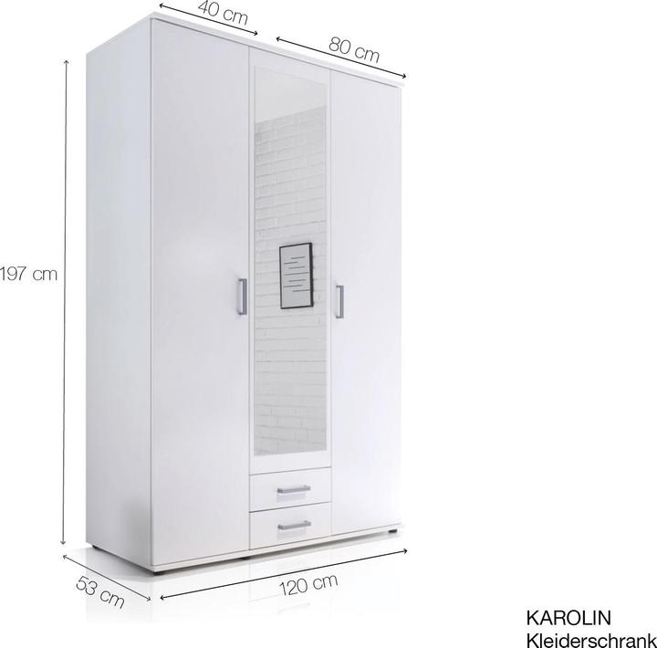 Image du produit Möbel-Eins Karolin (120 x 53 x 197 cm)