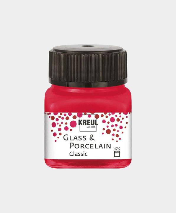 Productafbeelding Kreul Glas & Porselein Klassiek, porselein en glasverf (Carmine, 20 ml)