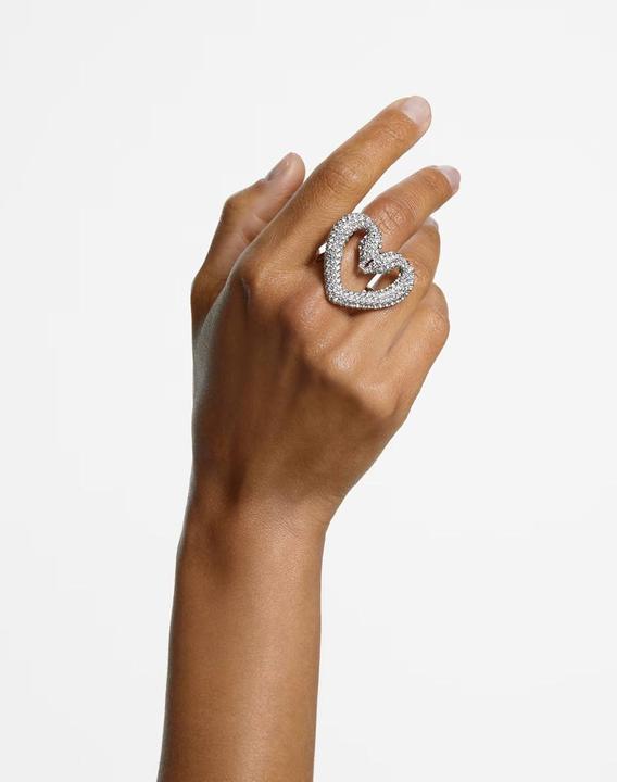 Produktbild Swarovski Una Cocktail Heart Ring Silber (60)