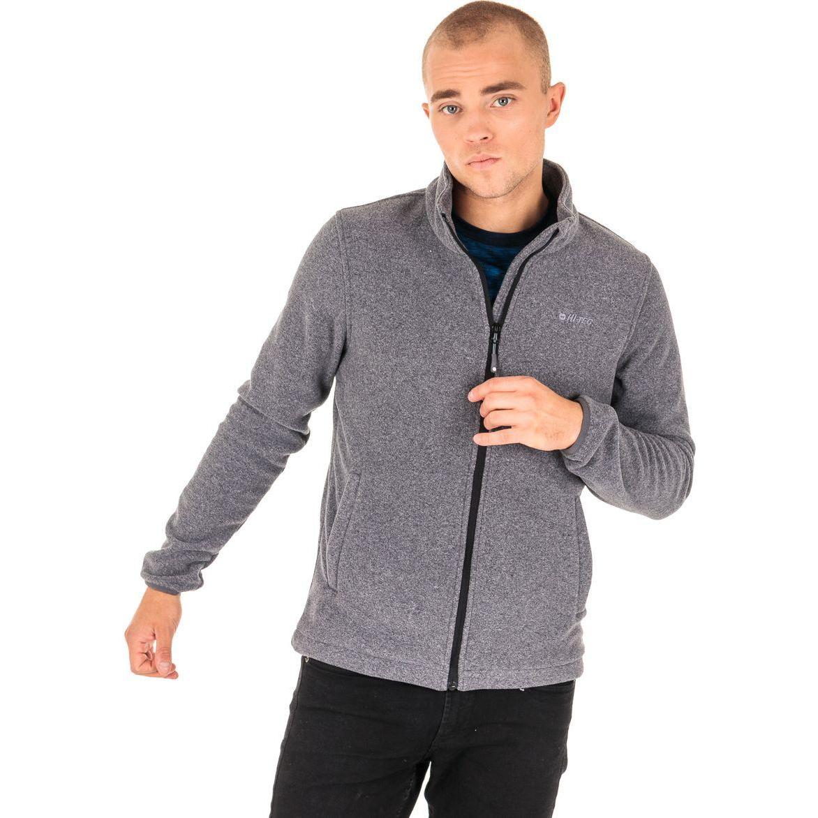 Hi-Tec, Herren, Pullover, men's sweaters POLAR HENIS EBONY MELANGE. L, Weiss, (L)