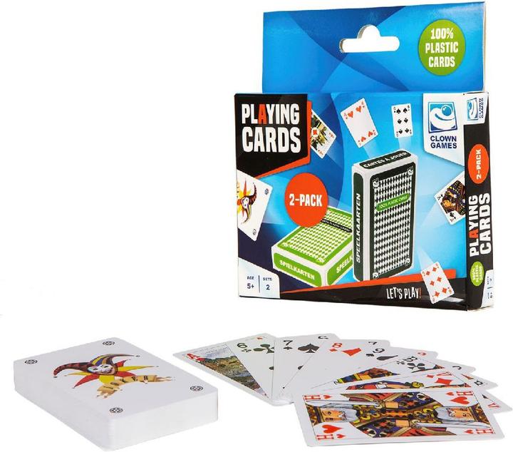 Produktbild Clown games Spielkarten 100% Plastik Set 2 (Deutsch, Englisch, Französisch, Italienisch, Niederländisch, Spanisch)