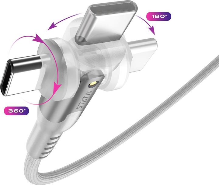 Produktbild Statik PowerPivot Pro - USB-C-auf-USB-C-Kabel 1 m, nylongeflochten (1 m, USB 2.0, 100 W)