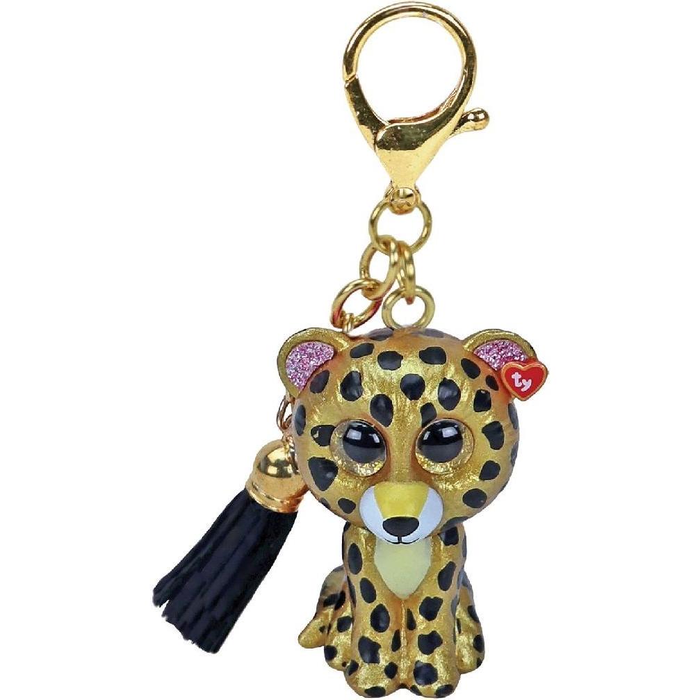 Ty, Schlüsselanhänger, Mini Boo's Clip Sterling Leopard 9cm, Gold