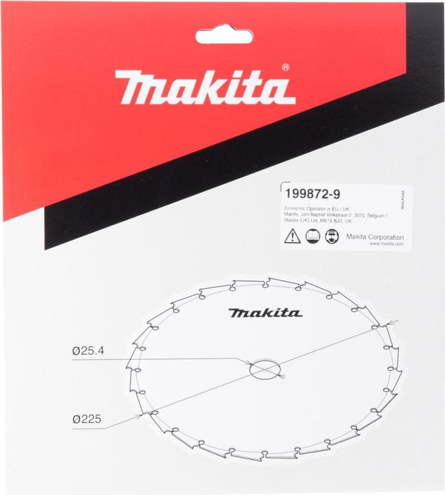 Actual product image Makita Chisel Tooth Saw Blade 255mm (Weed whacker, Garden machinery spare parts)