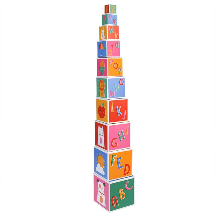 Actual product image Rex London 10 stacking blocks, Happy Life
