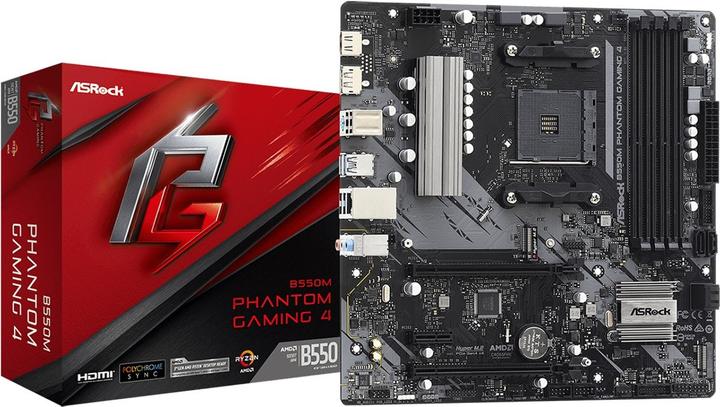 Productafbeelding AsRock B550M Phantom Gaming 4 (AM4, AMD B550, mATX)