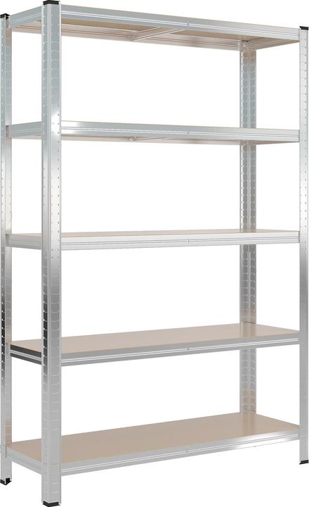 Wiltec Scaffale zincato per carichi pesanti 120x40x180cm scaffale senza bulloni 875kg scaffale per officina