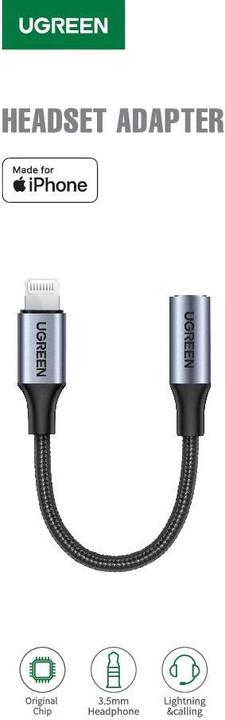 Produktbild Ugreen Lightning to 3.5mm Jack Adapter (Lightning, 3.5mm Buchse)
