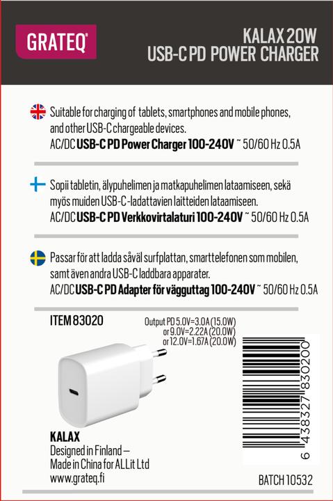 Image du produit Grateq Kalax Blanc Intérieur (20 W)