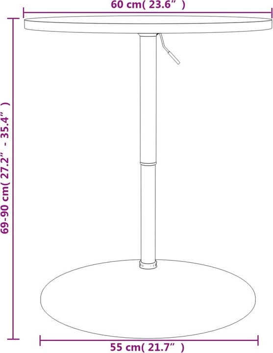 Produktbild VidaXL Bartisch 60 x 60 x 90 cm Verchromter