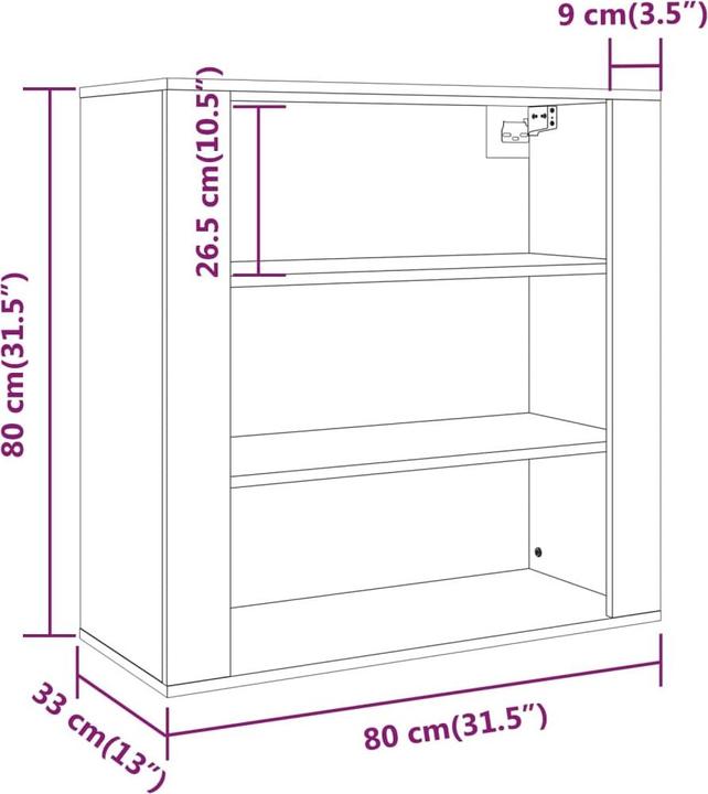 Produktbild vidaXL Highboard (80 x 33 x 70 cm)