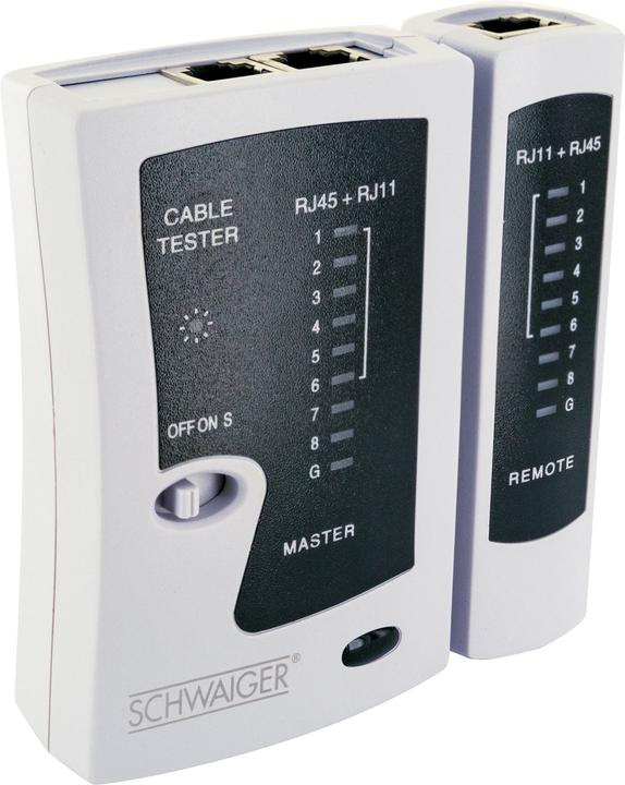 Produktbild Schwaiger Netzwerkkabeltester RJ45/RJ11 weiss (Kabeltester)