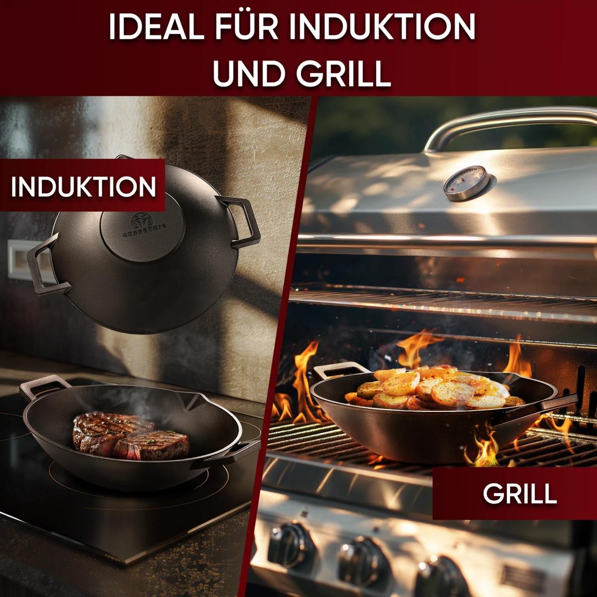 Thumbnail - Gusskönig Wok, Pfanne + Kochtopf, Schwarz