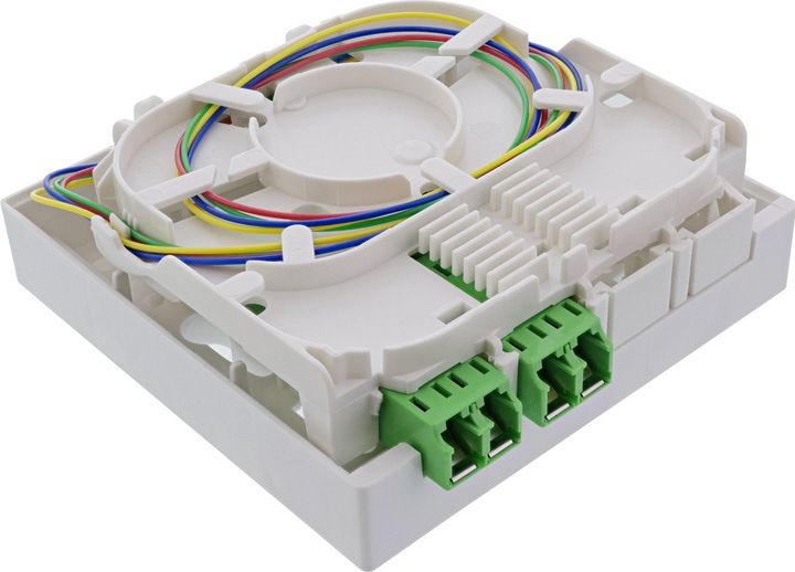 Produktbild InLine FTTH Anschlussbox vorkonfektioniert 4x LC/APC 9/125µm 20m (CAT6, 20 m)