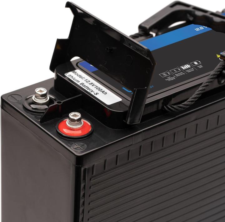 Actual product image Voltima VLT100S 12V LiFePO4 Lithium Slim Versorgungsbatterie 100Ah mit App (12 V, 100 Ah)