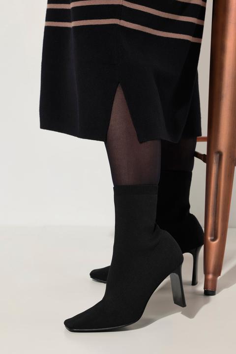 Immagine prodotto Ulla Popken Abito midi in maglia con righe, collo, scollo a V e maniche lunghe (54)