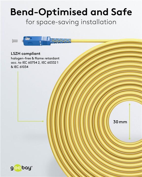 Immagine prodotto Goobay Cavo in fibra ottica FTTH, monomodale OS2 Giallo, Giallo Simplex, 25 m (S/UTP, CAT7, 25 m)