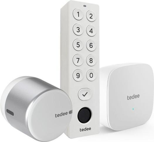 Tedee Go 2 mit Bridge und Keypad Pro (Impronta, Bluetooth, Smartphone, Combinazione numerica elettronica)