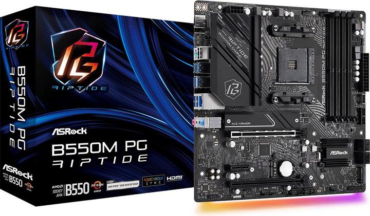 Actual product image AsRock B550M PG Riptide (AM4, AMD B550, mATX)