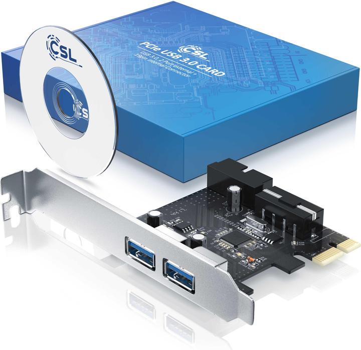 Produktbild CSL USB 3.2 Gen1 PCI Express Card PCIe Controller - 2X Externe 1 x intern Header - Schnittstellenkarte