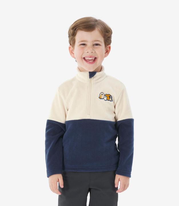 Produktbild Quechua Fleecepullover Kleinkinder Gr. 92–116 Wandern - MH500 Zip beige/blau (122)