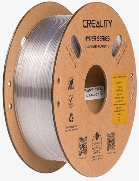 Actual product image Creality Hyper (PETG, 1.75 mm, 1000 g, Transparent)