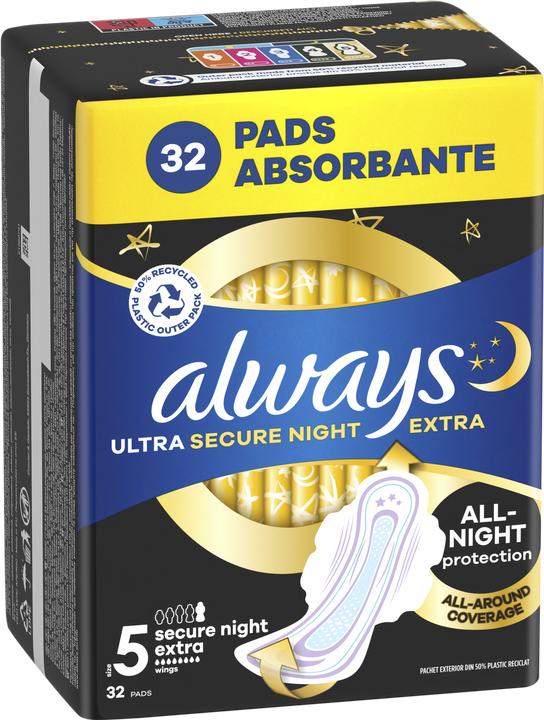 Produktbild Always Night Extra Plus Pads Wing 32CT (32 x)