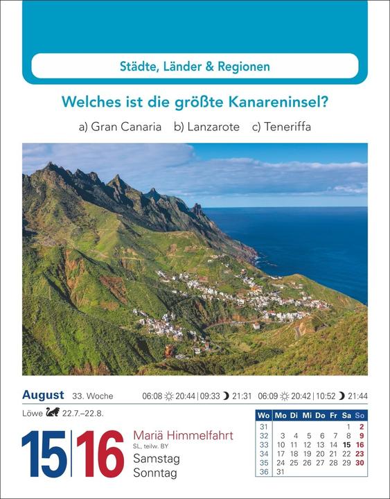 Produktbild Harenberg Allgemeinbildung Tagesabreisskalender 2026 - Das tägliche Wissens-Quiz