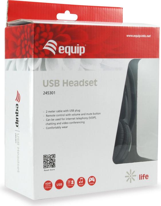 Actual product image equip Stereo-Headset Wired mit Mikro USB-A 2.00m schwarz (Cable, USB-A)