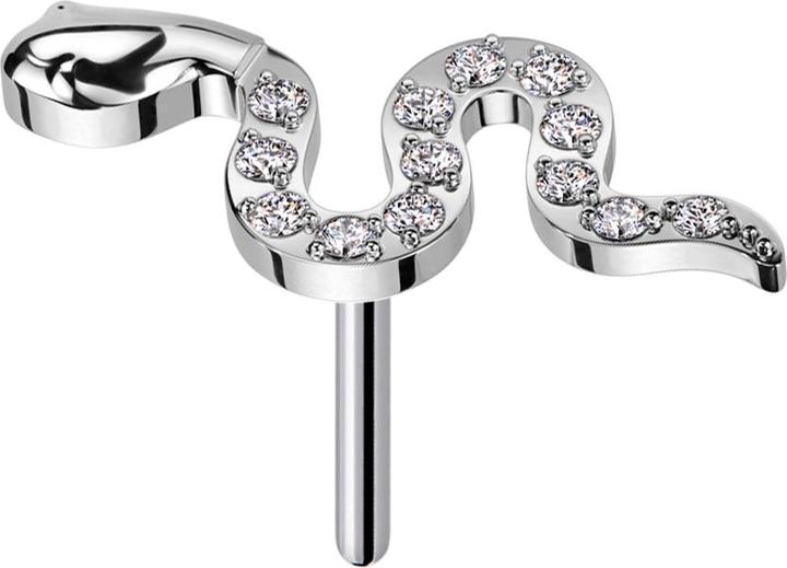 Immagine prodotto Star Piercing Serpente Threadless argento cristalli argento (senza ottone, Titanio)