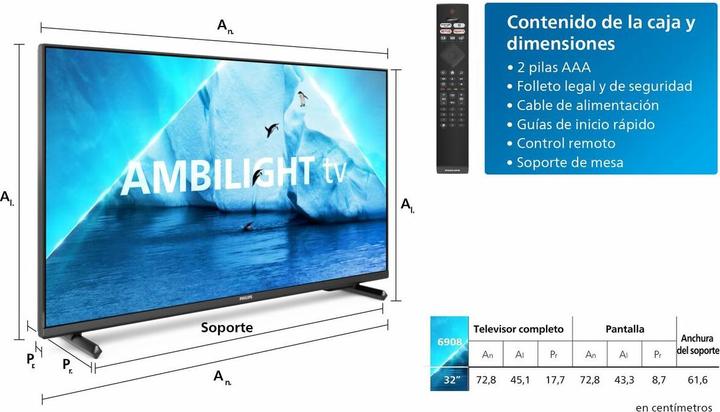 Produktbild Philips 32PFS6908/12 (32", PFS6908, LED, Full HD, 2023)
