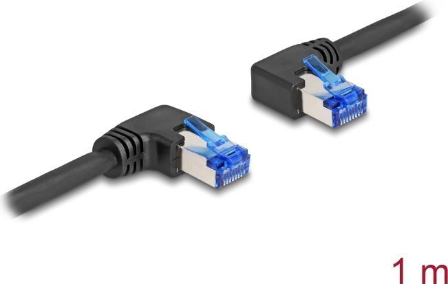 Actual product image Delock RJ45 network cable Cat.6A S/FTP right / left angled (S/FTP, CAT6a, 1 m)
