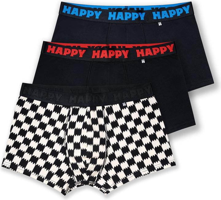 Happy Socks 3-Pack Black Mix Short Boxers (L, Lot de 3)