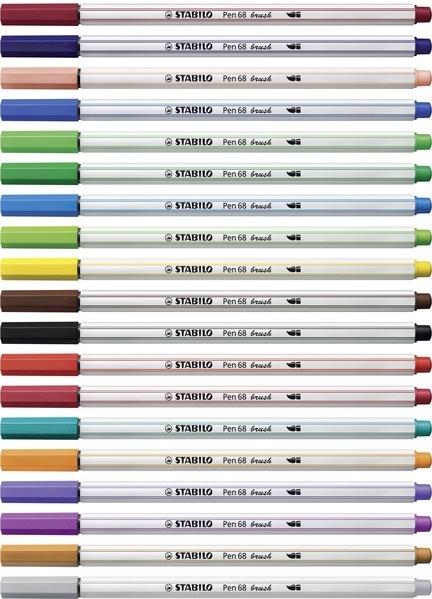 Actual product image STABILO Pen 68 brush Premium felt-tip pen (Blue, 1 x)