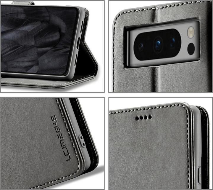 Actual product image LC.Imeeke Google Pixel 8 Pro - leather case grey (Google Pixel 8 Pro)