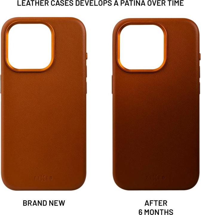 Actual product image Fixed MagLeather | Back | Apple | iPhone 16 Plus | Leather | Brown (Apple iPhone 16 Plus)