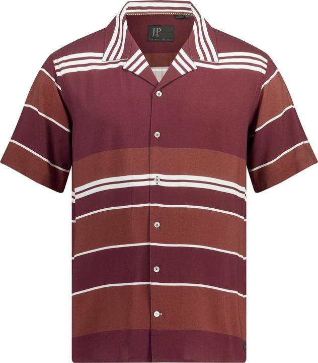 Immagine prodotto JP1880 Camicia di viscosa a righe con taglio squadrato, colletto button-down e mezze maniche (3XL)