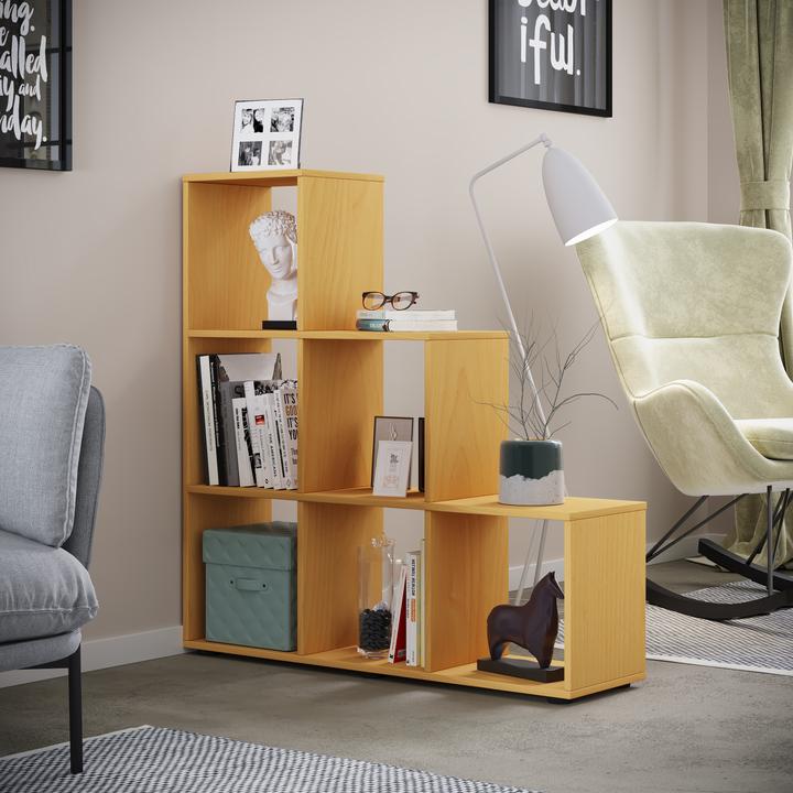 Immagine prodotto VCM Scaffale a piedistallo in legno 6 scomparti Nitas (108 x 29 x 105 cm)