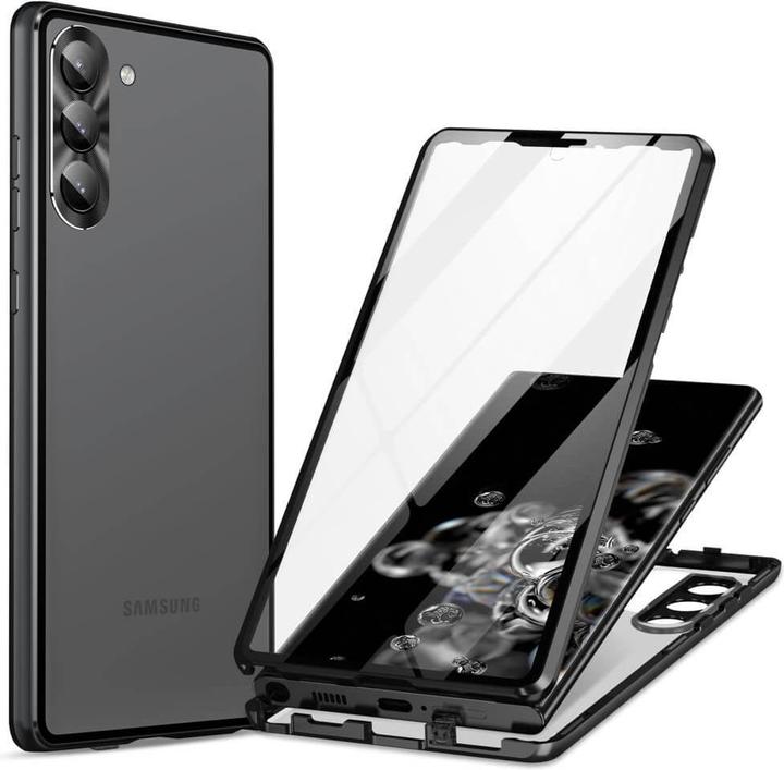 Produktbild Cover-Discount Magnetische Schutzhülle mit Panzerglas schwarz (Samsung Galaxy S24)