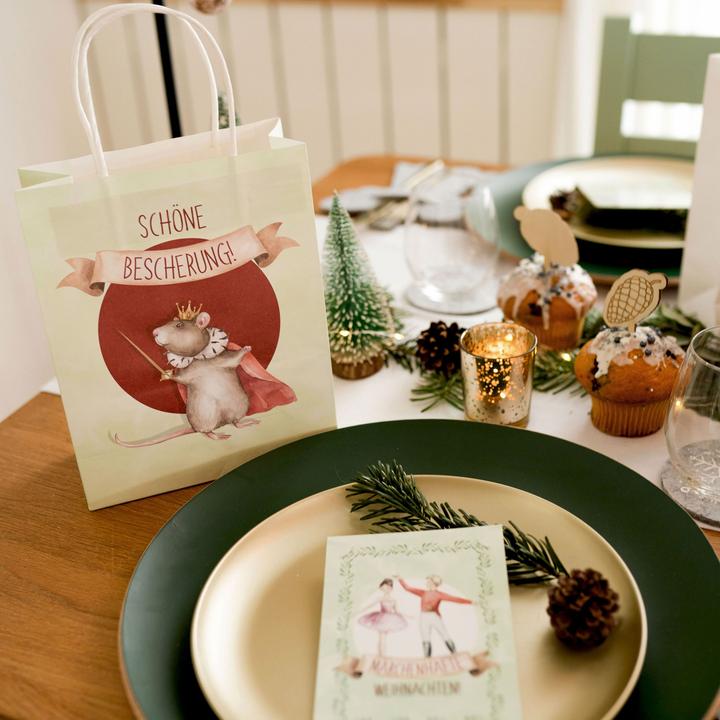 Image du produit Papierdrachen 6 pochettes cadeaux imprimées et colorées - Casse-noisette (Pochette cadeau, 6 x)
