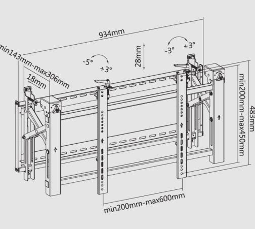 Actual product image Reflecta PLANO Video Wall with pop-out function (Wall, 70 kg, 45" - 70")