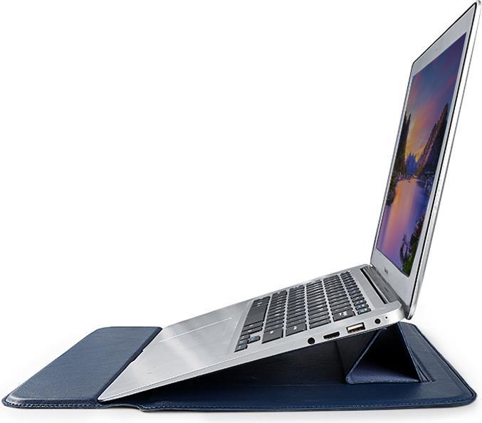 Produktbild Devia MacBook-Halterungstasche Ultra-Thin 15,4" wasserdichtes PU-Leder blau (15.40", Apple)